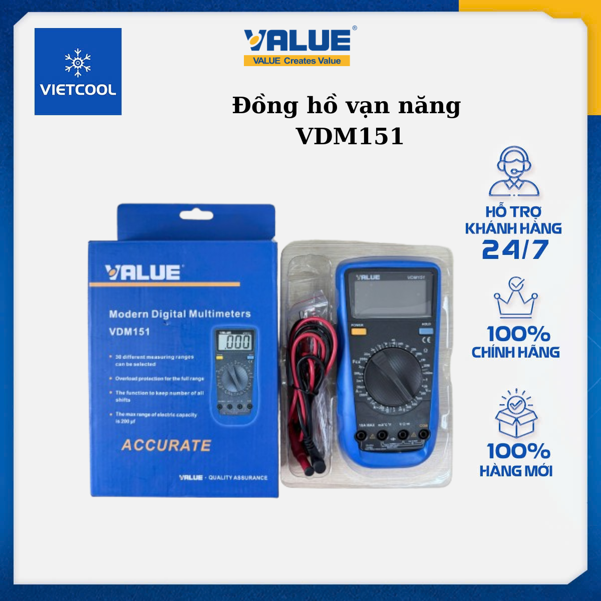 Thêm Tiêu đề Phụ (3) Đồng hồ vạn năng VDM151 - Image 1
