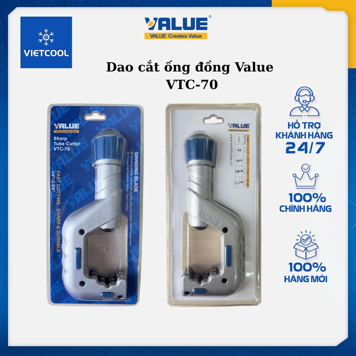 Thêm Tiêu đề Phụ Dao cắt ống đồng Value VTC-70 - Image 1